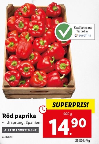 Lidl Röd Paprika erbjuda