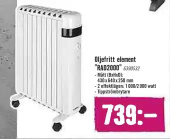 Hornbach Oljefritt element "rad2000" erbjuda