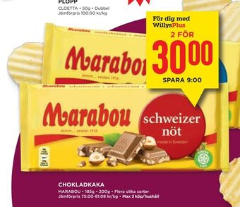 Willys Chokladkaka erbjuda