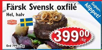 T-jarlen Färsk svensk oxfilé erbjuda