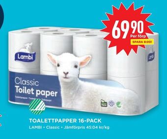 Willys Toalettpapper 16-pack erbjuda