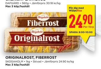 Willys Hemma Originalrost, fiberrost erbjuda