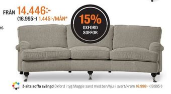 Mio 3-sits soffa svängd erbjuda