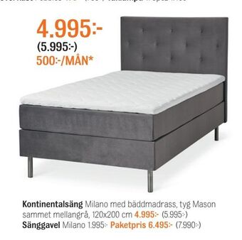 Mio Kontinentalsäng erbjuda