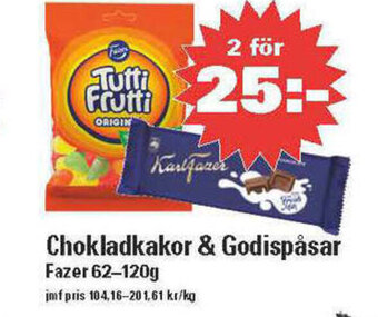 Nära dej Chokladkakor & Godispåsar Fazer erbjuda