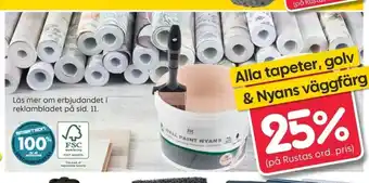 Rusta Alla tapeter, golv & Nyans väggfärg erbjuda
