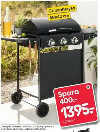 Rusta Gasolgrill Elements 124x59x104 cm erbjuda