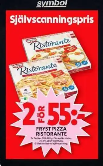 ICA Maxi Fryst Pizza Ristorante erbjuda
