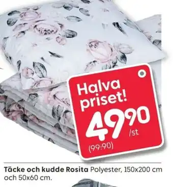 Rusta Täcke och kudde Rosita 150x200 cm och 50x60cm erbjuda