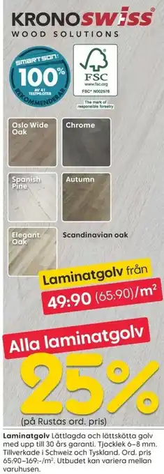 Rusta Laminatgolv 6-8 mm erbjuda