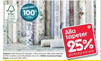 Rusta Tapeter erbjuda
