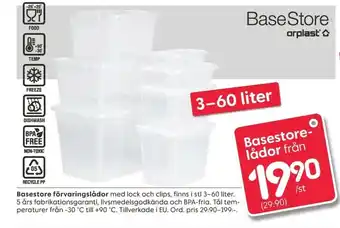 Rusta Basestore Förvaringslådor 3-60 liter erbjuda