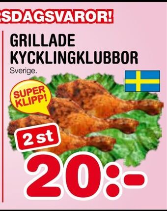 Nya Pulsen Grillade kycklingklubbor erbjuda