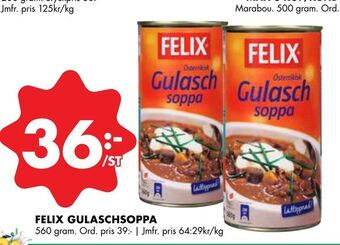 ÖoB Felix gulaschsoppa erbjuda