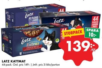 ÖoB Latz kattmat erbjuda