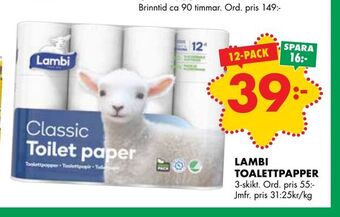 ÖoB Lambi toalettpapper erbjuda