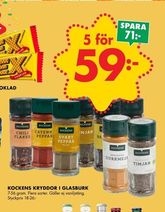 ÖoB Kockens kryddor i glasburk erbjuda