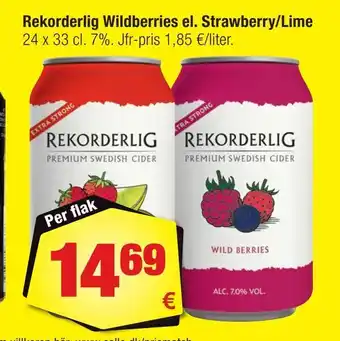 Calle Rekorderlig wildberries el. strawberry/lime erbjuda