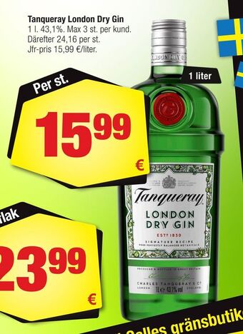 Calle Tanqueray london dry gin erbjuda