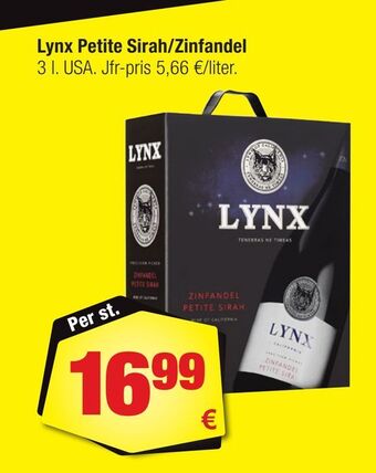 Calle Lynx petite sirah/zinfandel erbjuda