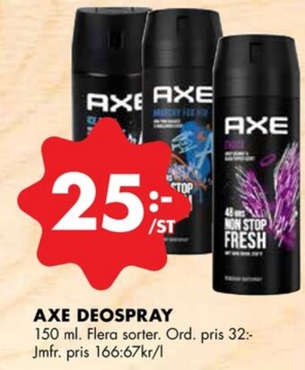 ÖoB Axe deodorant erbjuda