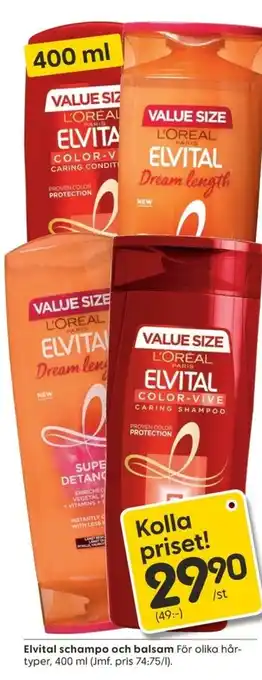 Rusta Elvital schampo och balsam 400ml erbjuda