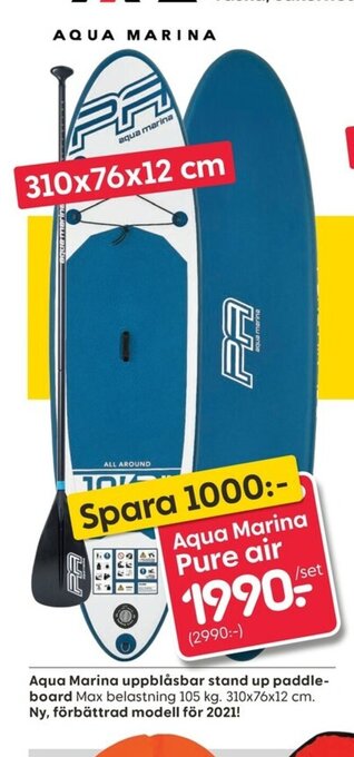 Rusta Aqua Marina uppblåsbar stand up paddle board erbjuda