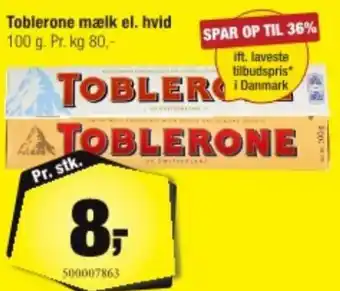 Toblerone Mælk el. Hvid