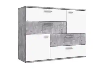 Furniturebox Adcote byrå 125 cm vit/grå erbjuda