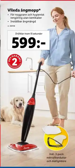 Lidl Vileda ångmopp erbjuda