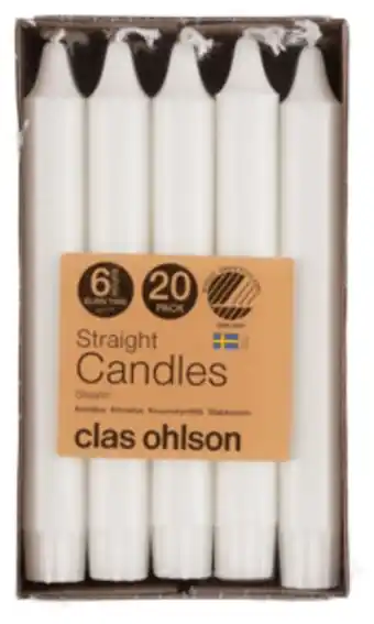Kronljus vita, 20-pack, stearinljus