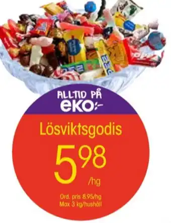 EKO Kosta boda lösviktsgodis erbjuda