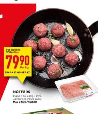 Willys Nötfärs erbjuda