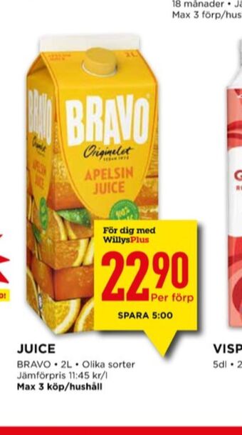 Willys Garant juice erbjuda