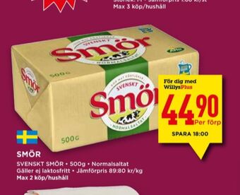 Willys Svenskt smör erbjuda