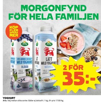 Coop Arla yoghurt erbjuda