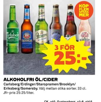 Coop Carlsberg öl erbjuda