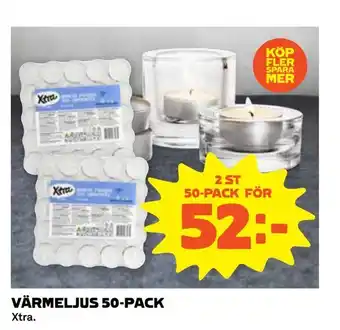 Coop Extra Värmeljus 50-pack erbjuda