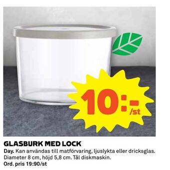 Glasburk med lock