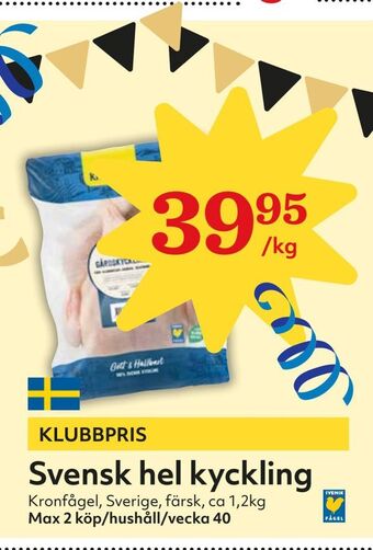 Hemköp Svensk hel kyckling erbjuda