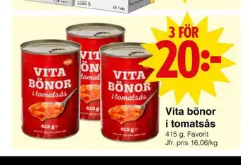 Matöppet Vita bönor i tomatsås erbjuda