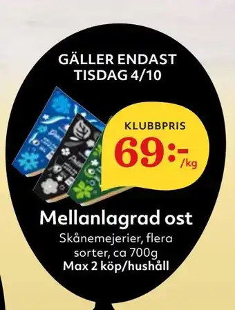 Mellanlagrad ost