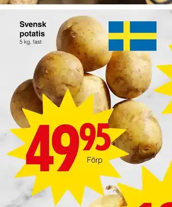 Matöppet Svensk potatis erbjuda