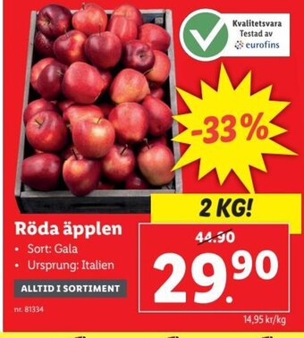 Lidl Röda äpplen erbjuda