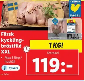 Lidl Färsk kyckling bröstfilé XXL erbjuda