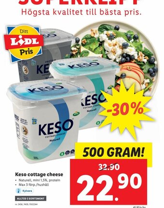 Lidl Keso Cottage Cheese erbjuda