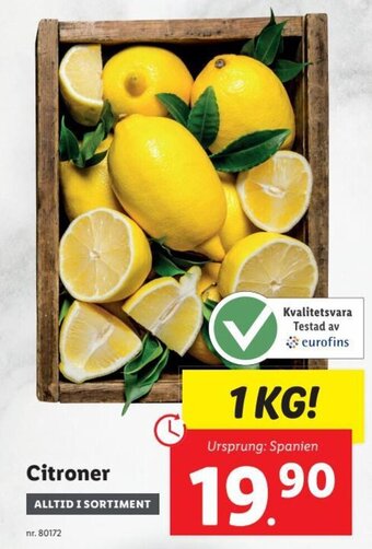 Lidl Citroner erbjuda