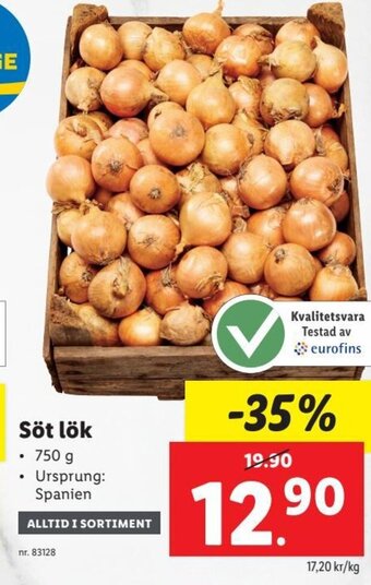 Lidl Söt lök erbjuda
