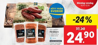 Lidl Svea Lantkött Färskkorv erbjuda