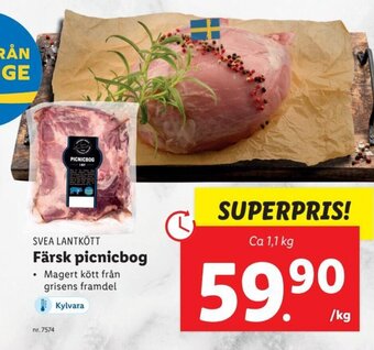 Lidl Svea Lantkött Färsk picnicbog erbjuda